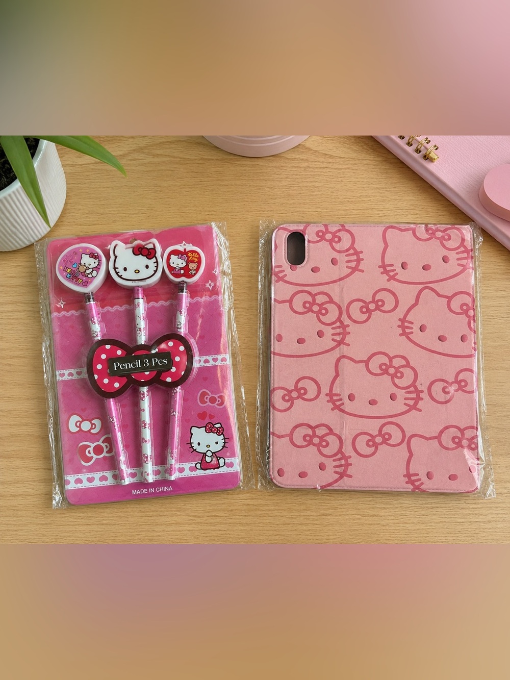 iPad 10 Hello Kitty Pink Case + Pencils Set NWT ✨